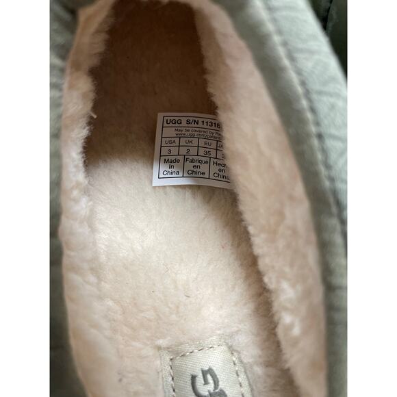 NEW UGG Big Kids Size 3 Tasma Olive Green Puffer Slip On Slipper - Picture 6 of 6